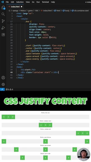 How to Justify Content Css #csscoding #html5 #creativewebsite