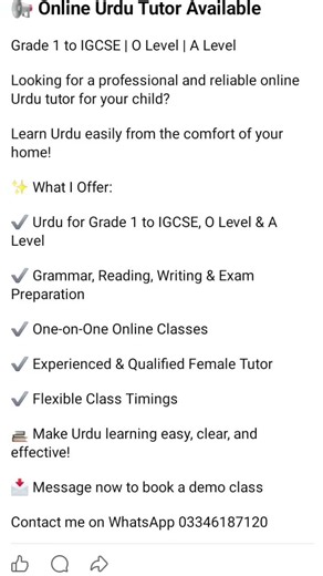 online Urdu tutor available