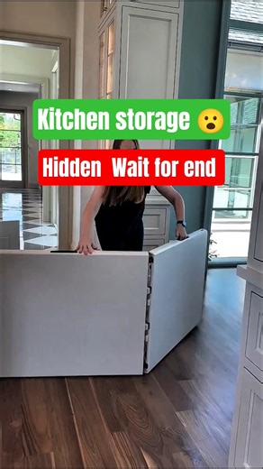 Kitchen Hidden Folding Storage Table | Space Saving Idea #shorts #kitchen #storage