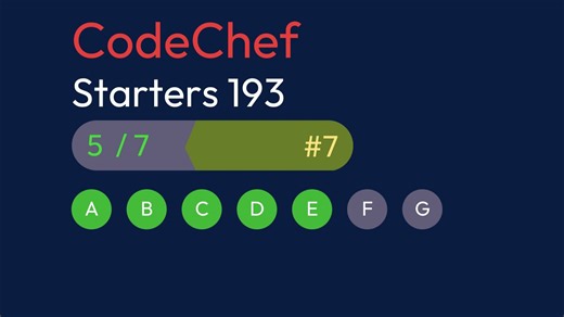 [WF 热身 #3] CodeChef Starters 193 5/7 #7
