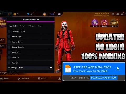 OB52 FREE FIRE MOD MENU | UNLIMITED DIAMOND HACK | FF MOD MENU APK 2026