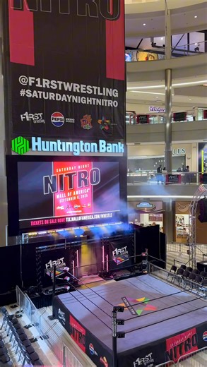 The calm before the storm… 💪🔥 Who’s ready for F1RST Wrestling Saturday Night Nitro tonight? 🎟️ tix.mallofamerica.com/wrestle | Mall of America