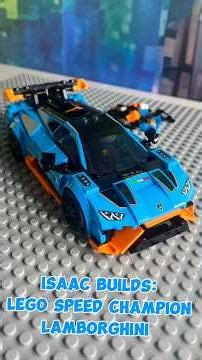 🏎️ LEGO BLUE LAMBORGHINI in 3 MINUTES?! 🔥 | Isaac Builds #Shorts