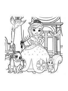 Free coloring page of Princess Sofia (Disney) - Sofia the First Coloring Pages