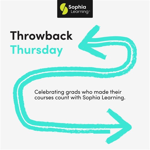1.1K views · 3 comments | We’re celebrating some of our 2024 and 2025 grads who used Sophia Learning courses to fast-track their degrees and cross the finish line strong. Your path may not be traditional, but it’s always worth it. Your journey matters. Your previous courses should, too. Read their stories: https://bit.ly/493haqy #TransferWithSophiaLearning #TransferStudentWeek #TBT #SophiaGrad | Sophia Learning | Facebook