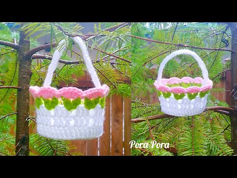 Crochet Hanging Flower Basket I Scrap Yarn Crochet Projects