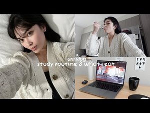 uni life: STUDY VLOG & WHAT I EAT IN A DAY 🍚🎧