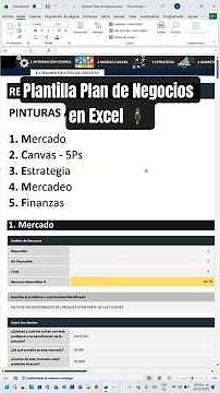 Plantilla Para Plan de Negocios en Excel | Bussines Plan Excel Plantilla