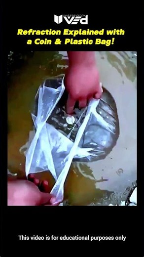 Refraction Explained with a Coin & Plastic Bag! #science #physics #shorts #viral