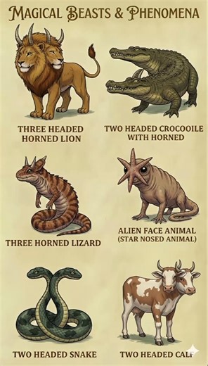 Unbelievable Magical Beasts 😱 Two Headed & Horned Animals|magicalbeasts#unbelievable#twoheadedanimal