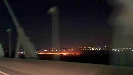 Video: Line of fire seen from Ravenel Bridge late Wednesday