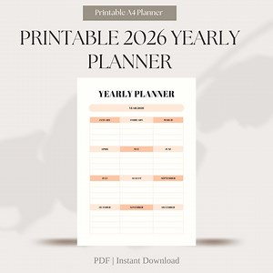 2026 Yearly Planner Printable: Adhd-friendly A4 Calendar (digital Download) - Etsy Canada