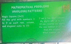 Mathematical Problems Involving PatternsMagic Square (3x3): F... | Filo