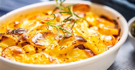 Tian aux butternut, oignons rouges et fromage de chèvre