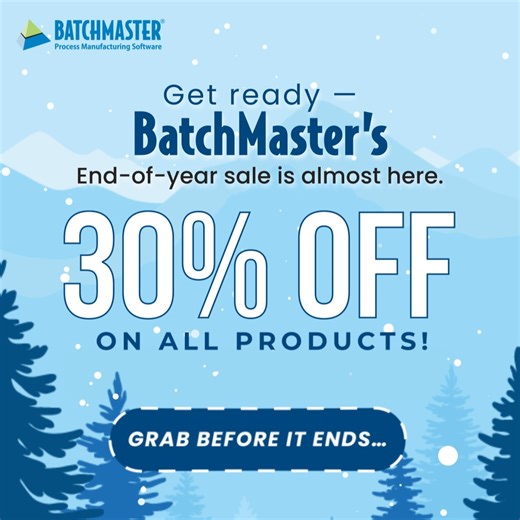 BatchMaster Software Pvt. Ltd on Instagram: "Ready to scale smarter? 🚀 AI & BI-powered BatchMaster Web ERP helps you take tighter control of your manufacturing operations — now at a limited-time 30% OFF 🎉 Hit the play button on the GIF to see the highlight. Visit our website today! - Link in the bio. #manufacturing #erpsoftware #AI #discountoffer #yearenddiscount"