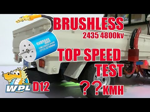 WPL D12 top speed test | How fast it can go with 2435 brushless motor?