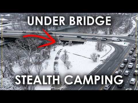 I Spent The Night Under a Bridge in a CRAZY WIND/RAIN STORM... Then The HEAVY SNOW Hit!