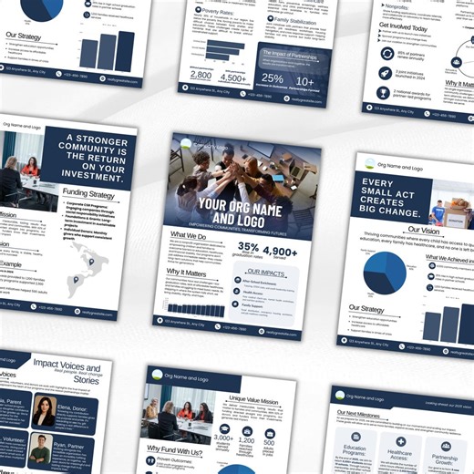 One Pager Nonprofit Canva Templates, Editable Impact Report, Corporate One Page Template, Infographics for Non Profit, Canva Template - Etsy