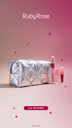💫 Los kits Ruby Rose traen tus favoritos, pestañina café, lip oil de sandía (Nuevo empaque) 🍉 y tinta de labios 💋 ¡Y recibe de regalo una cosmetiquera plateada que amamos! ✨ | Ruby Rose Colombia