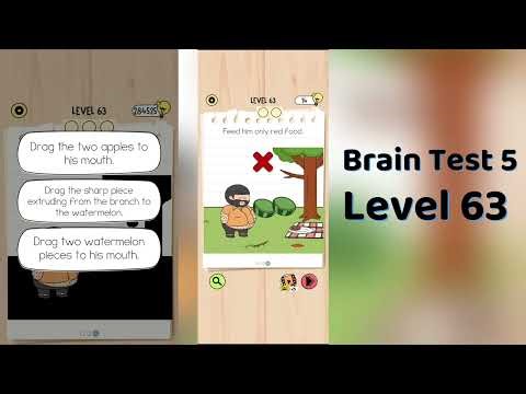 Brain Test 5 Level 63 Solution | Brain Test 5 step by step Hints
