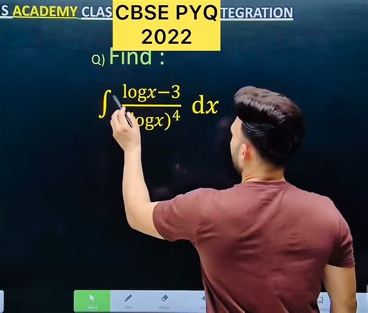 Shivang Gupta on Instagram: "Q) Integration ∫ ∫ ∫(log𝑥−3)/((log𝑥)^4 ) d𝑥,#cbse #maths #cbse2026 #maths #cbse2024 #CBSE2025 #cbse2024 #CBSE2025 #cbse #integration #cbse #maths #integration #cbse #maths #cbse2026 #cbse2024 #CBSE2025 #cbse #integration #cbse2024 #CBSE2025 #cbse #integration #cbse2024 #CBSE2025 #cbsepyq2024 #integration CBSE 2026 Integration PYQ #maths #integration 2026 Integration PYQ 2025 MathsClass 12 #maths #cbse CBSE PYQ 2025 Integration class 12 #cbse2026 #maths #cbse #cbse