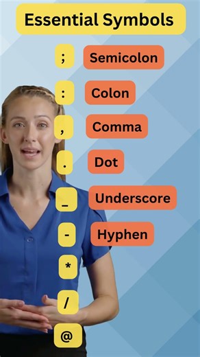 Learn Essential Symbols and Characters in English #shorts