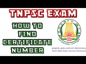How to find Certificate number for TNPSC...