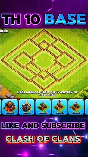 Th 10 best design base/clash of clans #shortvideo