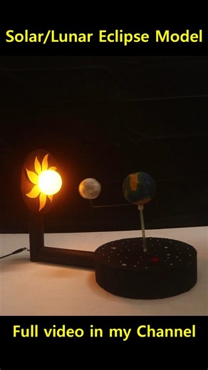 Solar and Lunar Eclipse Working Model for School Project #scienceproject #solareclipse #science