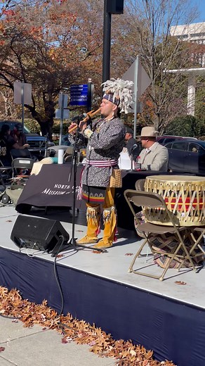 Ethan Oxendine (Lumbee) playing the courting flute - one of the oldest instruments known to the American Indian people. #AIHC2023 | North Carolina Museum of History