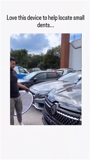 The Virality Kingdom on Instagram: "- The instagram reel showcases a device used to detect minor dents on car surfaces, specifically on a Renault vehicle, by reflecting light patterns that reveal imperfections not easily visible to the naked eye. This technique, often referred to as Paintless Dent Repair (PDR), is highlighted in the video as a method to identify and potentially repair dents without damaging the car's paint, which is supported by techniques discussed in resources like "Top Techni