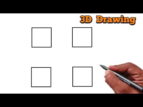 How to Make a Stunning 3D Drawing Using Just 4 Squares | Easy 3D Art Trick for Beginners