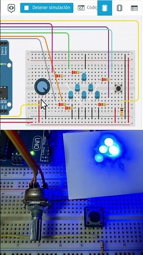 Simula el proyecto triángulo de leds desde tu celular #arduino #electronica #led