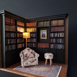 Handcrafted Cozy Library Book Nook Diorama | Lighted Miniature Reading Room | Bookshelf Insert | Collector Decor - Etsy