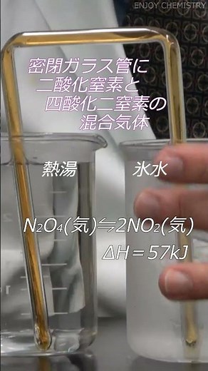 ルシャトリエの原理 温度 実験 二酸化窒素 四酸化二窒素 平衡 高校化学 エンジョイケミストリー #shorts