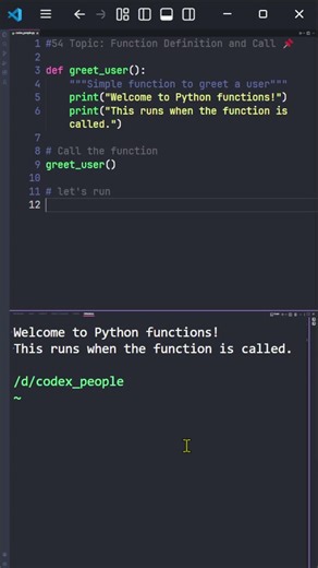 [54] Python Function Definition & Call 📌 Codex People #Shorts #Python