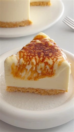 家庭烘焙餐廳熱賣/免烤箱🔥炙烤焦糖芝士蛋糕🧀配方和做法分享✅奶香濃郁絲滑口感 #food #dessert #recipe