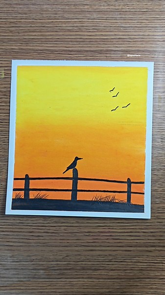 Oil pastel colour painting of scenery #shorts #oilpastel #scenery #painting #art