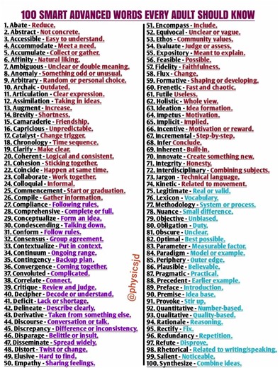 100 smart advanced word every adult should know|advance English vocabulary|