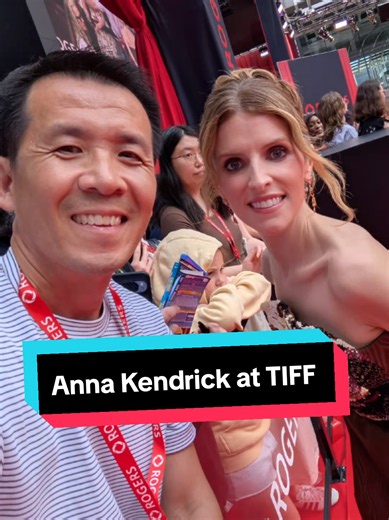 TIFF red carpet for the film Babies. Anna Kendrick was the sweetest! 🥰 Taking time: chatting, signing & pics with the fans. Thank you for the selfie! 🫶 Thank you @rogers Beyond the Seat VIP #tiff2026 #torontofilmfestival #redcarpet #annakendrick #celebritysighting