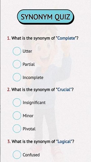 Synonyms challenge #quiz #trivia #quizchallenge #synonyms