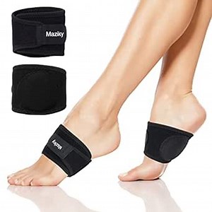 Arch Supports for Women Plantar Fasciitis Relief with Thicken Pads, Adjustable Orthotic Compression Sleeve Men Flat Feet Foot Arch Support Wraps Brace(1 Pair Black - One Size Fits All)