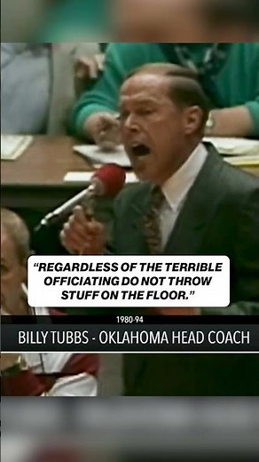 Billy Tubbs with an ALL-TIME moment 😂 #oklahoma #basketball #throwback #collegebasketball
