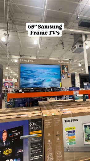 Cozy Nests on Instagram: "The Viral Samsung 65” Frame Series QLED Smart TV! 🎨📺 ✨ Features: • Art Mode – display curated artwork or your own photos 🖼️ • QLED 4K display for rich, lifelike color 🌈 • Slim-fit wall mount for that picture frame look 🪶 • 5-year total protection plan included (with Allstate!) 🛡️ Available in warehouse for $1,399.99 💰 Would you hang this in your living room or bedroom? COMMENT below ⬇️ And don’t forget to FOLLOW for more cozy Costco finds #costcofinds #costcodeal