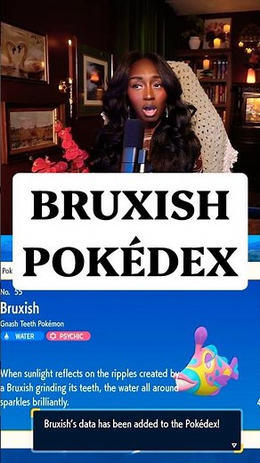 Reading the Bruxish Pokédex in Pokemon Violet #pokemonscarletandviolet #pokemon #gaming