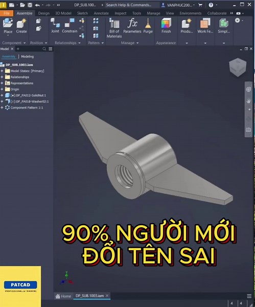 90% người mới đổi tên sai cách, dẫn đến lỗi file dự án. Không biết ae nào bị chưa, cùng tìm cách làm đúng nhé #inventor #3d #cơkhí #trending #tutorial