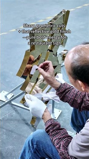 Mirror-finish titanium gold 3D letters shine like a mirror ✨