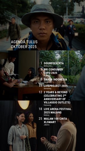 Tiga Dua Satu on Instagram: "Simak tambahan jadwal panggung Tulus. Datang, bertemu, dan bernyanyi bersama Tulus di sepanjang panggung bulan Oktober ini. Jumpa segera. #AgendaTULUS"
