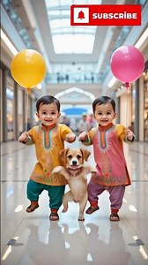 Cute Baby Twins Dancing with Balloon & Ice Cream 🍦🎈 | Adorable Kids Moments Ever 💕