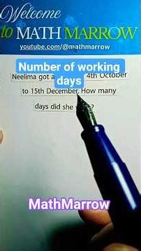 How to find number of working days in the given problem #MathMarrow
